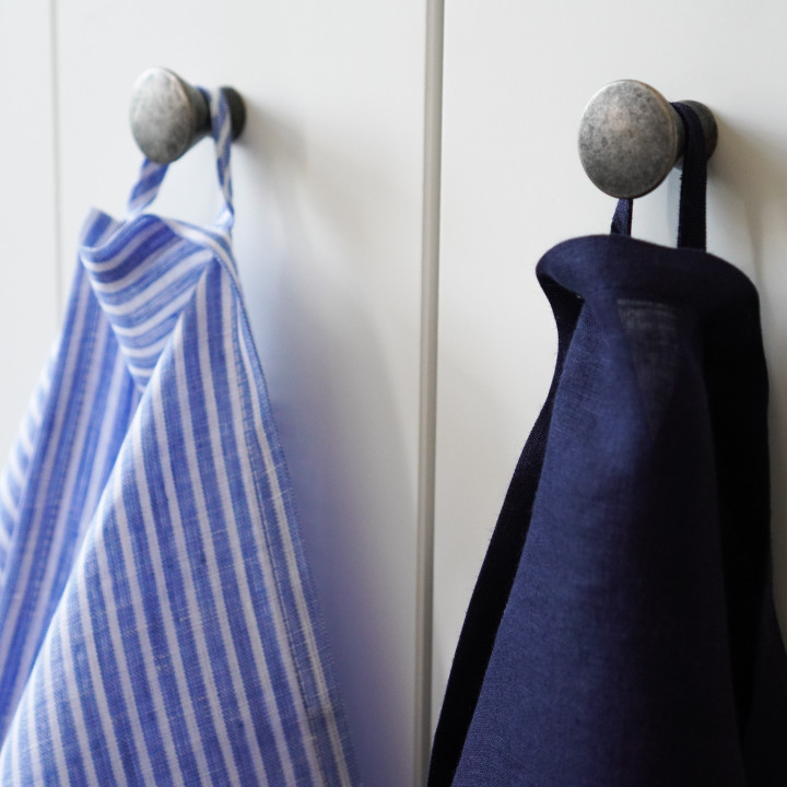 Lniana ściereczka (niebieskie paski)