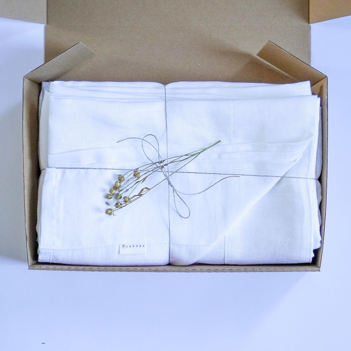 Lniane zasłony (biel)