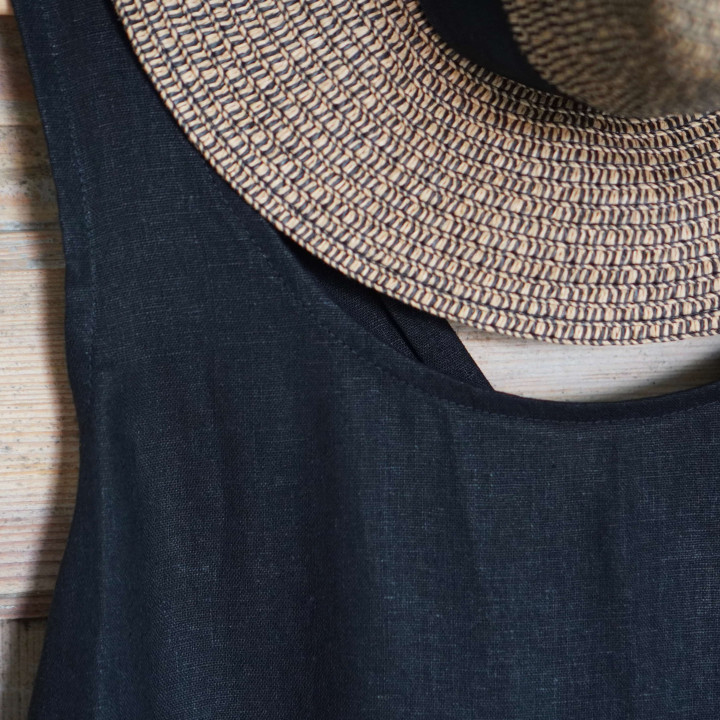 Fartuch sukienka Mia (czarny) - 100% len