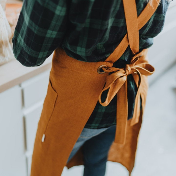 Fartuch do ceramiki (cynamon) - 100% len