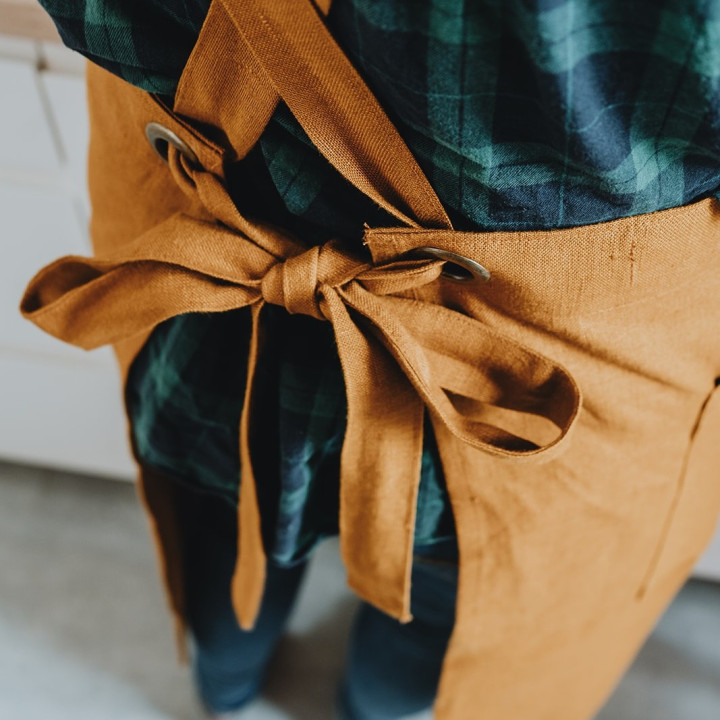 Fartuch do ceramiki (cynamon) - 100% len